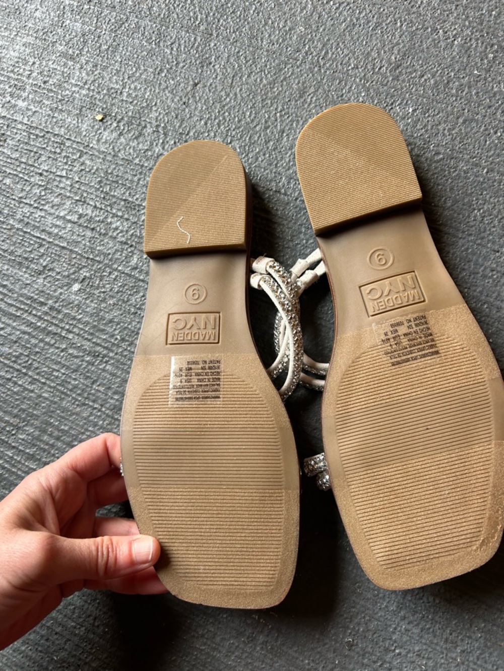 Steve Madden Silver Crystal Strappy Sandals - Picture 4 of 9